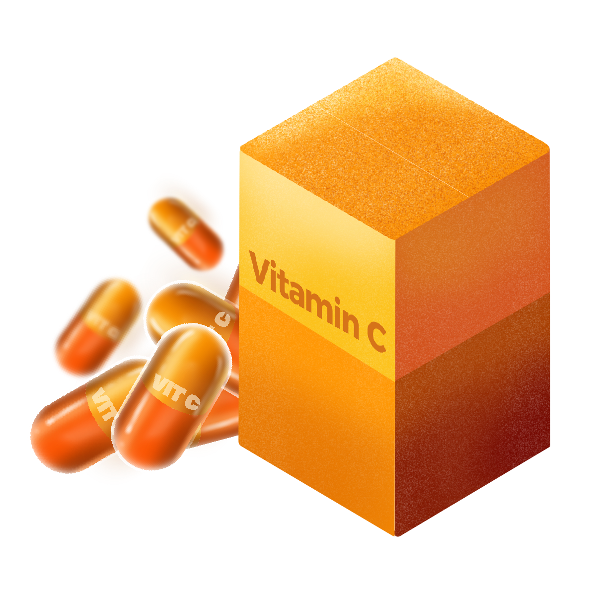 white Vitamin C or orange colored