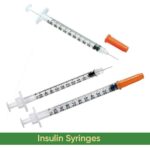 Different Types, and Sizes of insulin syringes