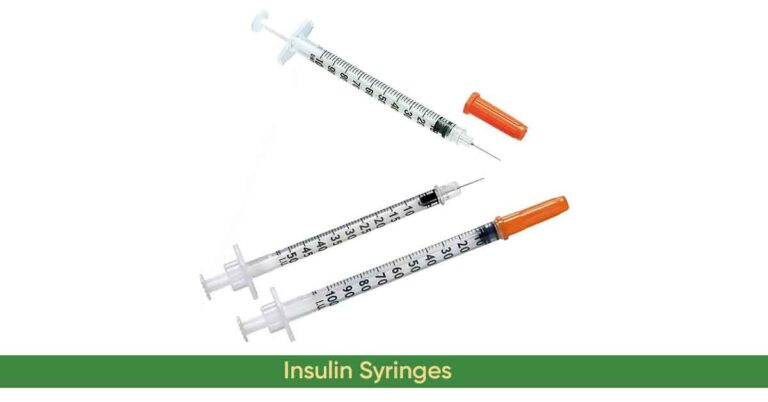 Different Types, and Sizes of insulin syringes